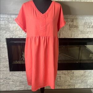 Briggs New York Coral linene blend sheath Dress size Large
